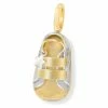Aaron Basha 18K Two Tone Gold Double Strap Sneaker With Diamond Star Boys Baby Shoes