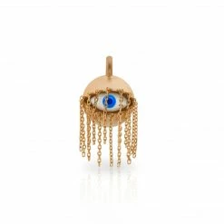 Aaron Basha Shoosha Evil Eye Charm With Chain Lashes