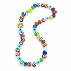 Aaron Basha Ceramic Bead Evil Eye Necklace