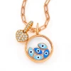 Aaron Basha 18K Heart & Floating Eye Charm On Rose Gold Vermeil Link Necklace - Necklace & Charms Sold Separately Evil Eye