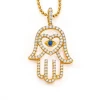 Aaron Basha 18K Large Open Hand Hamsa Charm With Heart On Necklace - Charm & Necklace Sold Separately