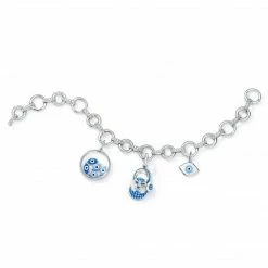 Aaron Basha 18K White Gold Floating Evil Eye Charm