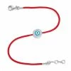Aaron Basha White Gold Vermeil & Diamond Women's Light Blue Evil Eye Bracelet