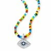 Aaron Basha 18K White Gold Large Baguette Diamond Shaped Evil Eye Charm