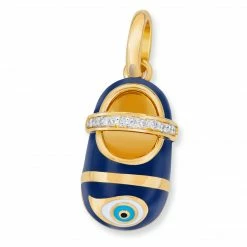 AB Corp. Girls Baby Shoes Vermeil Navy Mini Evil Eye Shoe