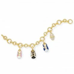 Aaron Basha 18K Yellow Gold Pink/White Sneaker With Diamond Heart & Sole Girls Baby Shoes