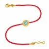 Aaron Basha Yellow Gold Vermeil & Diamond Women's Light Blue Evil Eye Bracelet