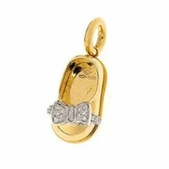 Aaron Basha Girls Baby Shoes 18K Yellow Gold Baby Shoe Charm